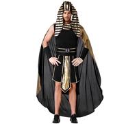 TGUVGRHH Costume da regina egiziana di Halloween, vestito da donna con copricapo egiziano, abiti per cosplay degli antichi egizi, per Halloween, carnevale, palla da trucco (uomo nero + oro, XL)