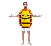 TGUVGRHH Costume divertente da zucca di Halloween, per adulti, con sorriso spaventoso, per feste di Halloween e carnevale (giallo, taglia unica)