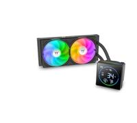 Thermaltake TH240-S V3 ARGB | Raffreddamento ad acqua all-in-one | Display LCD a segmento da 3,95" | Testa della pompa rotabile | ventola a telaio singolo, nero