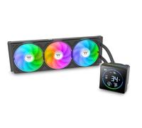 Thermaltake TH360-S V3 ARGB | Raffreddamento ad acqua all-in-one | Display LCD a segmento da 3,95" | Testa della pompa rotabile | ventola a telaio singolo, nero