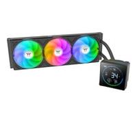 Thermaltake TH360-S V3 ARGB | Raffreddamento ad acqua all-in-one | Display LCD a segmento da 3,95" | Testa della pompa rotabile | ventola a telaio singolo, nero