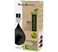 Thader Th Pharma ECO V-Color Kit Colorazione Capillare Permanente senza ammoniaca 100% copertura grigia, 120 ml (No. 3 Castano Scuro)