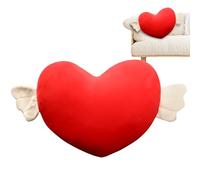 THAELY Cuscino a Cuore - Peluche con d'Angelo a Forma di Cuore di Natale,Cuscino a Forma di Cuore per l'arredamento di Interni ed Esterni, Morbido Cuscino a Forma di Cuore per l'arredamento
