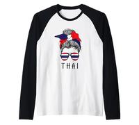 Thai Girl Thai Heritage Thailand Flag Maglia con Maniche Raglan