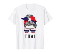 Thai Girl Thai Heritage Thailand Flag Maglietta