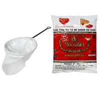 Thai Tea Filter Stainless Steel Traditional Thai Style with Number One The Original Thai Iced Tea Mix (Cha Tra Mue - 400g)