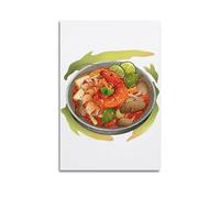 Thai Tom Yum Soup Rich dipinto a mano dipinto decorativo su tela poster da parete e decorazione moderna per la camera da letto 20 x 30 cm