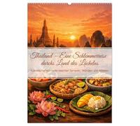 Thailand - Eine Schlemmerreise durchs Land des Lächelns (Wandkalender 2027 DIN A2 hoch), CALVENDO Monatskalender: Kulinarische Momente zwischen Tempeln, Stränden und Märkten