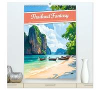 Thailand Fantasie (hochwertiger Premium Wandkalender 2026 DIN A2 hoch), Kunstdruck in Hochglanz: Wenn Anime und Urlaubsfeeling ihre Fantasie spielen lassen
