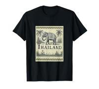Thailand Vintage Inspired Antique Aesthetic Elephant Lover Maglietta