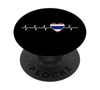 Thailandia Heartbeat Design Thai Bandiera Cuore PopSockets PopGrip Adesivo