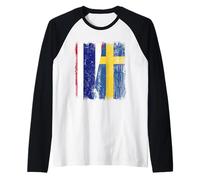 Thailandia Svezia Mezza bandiera Thai Radici svedesi Maglia con Maniche Raglan