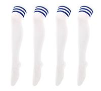 Thajaling 2 pezzi delle donne sopra i calzini della coscia del ginocchio, calza lunga del collant delle strisce triple, calzino di allungamento molle per usura quotidiana, cosplay