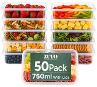 Thali Outlet - 50 x Rectangular 750ml Microwave Clear Plastic Food Containers Freezing Takeaway Hot Cold Foods by Thali Outlet Leeds