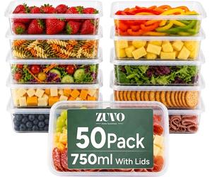 Thali Outlet - 50 x Rectangular 750ml Microwave Clear Plastic Food Containers Freezing Takeaway Hot Cold Foods by Thali Outlet Leeds