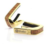 Thalia Capotasto per chitarra, serie Exotic (nuovo modello con 2 tastierini universali OctaveTouch), color oro - Sapele