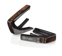 Thalia Capotasto per chitarra acustica ed elettrica, serie Exotic con tasti universali Human Touch - Capotasto premium per chitarra acustica a 6 e 12 corde, elettrica e classica, nero cromato