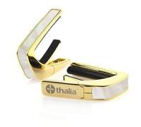 Thalia Exotic Series - Capotasto per chitarra, con 2 tasti universali OctaveTouch, colore: Oro - Madreperla