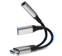 Thalire 2 in 1 Adattatore per Cuffie USB C e Ricarica, Jack da 3,5mm USB C Supporta PD 60W Ricarica Rapida & Audio, Adaptateur Casque pour Appareils USB-C, Câble AUX Hi-Res