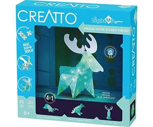 Thames & Kosmos , 03478, Creatto: Magical Moose and Forest Friends, Build up to 4 Crafting kit, Play & Display, 3D Light up Model, Ages 6+