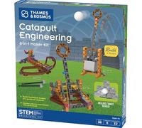Thames & Kosmos Catapult Engineering STEM Maker Kit, costruisci 6 modelli di macchine medievali uniche, esplora la fisica meccanica, include palline di schiuma sicure e proiettili con punta morbida,
