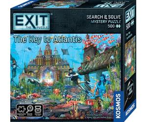 Thames & Kosmos EXIT: The Key to Atlantis Jigsaw Puzzle | Gioco di Escape Room per adulti e bambini, puzzle misterioso da 500 pezzi, sfida strategica, 1-4 giocatori, età 10+ | Avventura notturna per