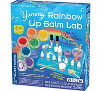 Thames & Kosmos - Kit da laboratorio di balsamo per labbra all'arcobaleno, per fare balsami per labbra e glitter in un arcobaleno colorato, include fragola, UVA, banana e flaconi cosmetici | Chimica e