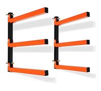 Thanaddo Scaffale da parete in metallo a 3 livelli per legname, organizer per legname, in metallo, per interni ed esterni (confezione da 2)