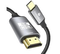 THANDBLE Cavo da USB C a HDMI 2.1 3 m, supporta 8K a 60Hz e 4K 120Hz, HDR dinamico, Thunderbolt 3/4/5, porta USB 4, cavo da tipo C a HDMI per MacBook Pro/Air, XPS, ThinkPad, iPhone 15/16 Series