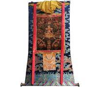 Thangka Art - Il 7° Dalai Lama - Kelzang Gyatso Thangka - Stampa giclée digitale ad alta risoluzione e doppio strato incorniciato a mano - Arazzo buddista da appendere alla parete - 119,2 x 81,2 cm