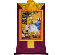 Thangka buddista tibetano da parete, Broccato buddista Thangka di quattro Rui tibetano fatto a mano for la meditazione Zen Home Decor(Purple,Medium)