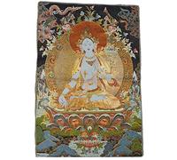 Thangka Dipinto Bianco Tara Buddha Buddista Thangka Broccato Wall Art Decor per La Decorazione della Camera da Letto Yoga (Size : 60x90cm(23x35inch))