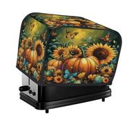 Thank gving - Copertura antipolvere a 2 fette di zucca e girasole per macchina del pane, piccolo elettrodomestico da cucina