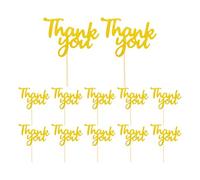 Thank You Cupcake Toppers, Teacher Appreciation Picks, 12-Piece Party Decor Set, Elegant Themed Designs, Easy to Use and Reusable, Ideal for Celebrations, Thanksgiving, Events, Gatherings, Gift Giving