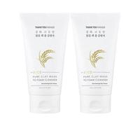 Thank You Farmer Rice Pure Clay Mask to Foam Cleanser | 150 ml x 2 | Pori 2 in 1