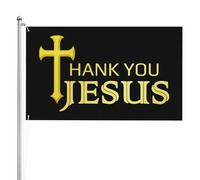 Thank You Jesus Gold Bandiera Da Giardino Moda Bandiera Esterna Con Occhielli Striscione 90X150Cm Per Celebrazione Parete Casa