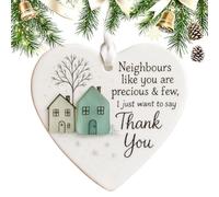 Thank You Neighbor Heart Ornament - 2D Acrylic Heart-Shaped Keepsake | Appreciation ?Ïft for Neighbors, Moving Away Farewell, Housewarming Decor, Christmas Tree Hanging Decoration