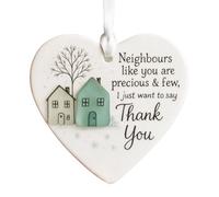 "Thank You Neighbour " Heart Ornament - Neighbor's Like You Are Precious & Few Appreciation Favors | For Christmas Tree Window Door Wall Indoor Leaving Farewell Moving Away