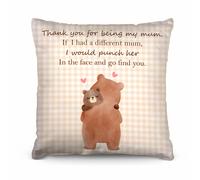 Thank You per Being My Mum Neutro Quadretti - Mother's Giorno Cuscino - Due