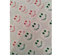 Thank You Smiley Stickers, 22 mm, Red and Green, 420 pezzi, Waterproof