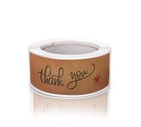 Thank You Stickers kraft Roll Small Business 7,6 x 2,5 cm, autoadesivo, rotondo, con scritta in lingua inglese "Thank You Stickers Kraft", 120 pezzi