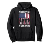 Thank You Veterans Bandiera Usurata Orgoglio Giornata Felpa con Cappuccio