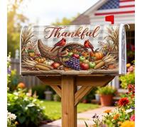 Thankful Coperture magnetiche per cassette postali, rustiche, zucche di fattoria, colore arancione, per decorazione da giardino all'aperto, 53 x 65,5 cm