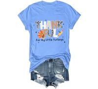 Thankful for My Little Turkeys Camicia divertente del Ringraziamento Turchia Thankful Teacher Camicia unisex, Blu Carolina, S