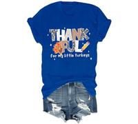Thankful for My Little Turkeys Camicia divertente del Ringraziamento Turchia Thankful Teacher Camicia unisex, Blu reale, M