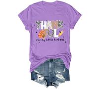 Thankful for My Little Turkeys Camicia divertente del Ringraziamento Turchia Thankful Teacher Camicia unisex, Viola, XL