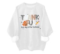 Thankful For My Little Turkeys felpa divertente Thankful Turkey Thanksgiving Teacher felpa unisex, bianco, 3XL