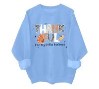 Thankful For My Little Turkeys felpa divertente Thankful Turkey Thanksgiving Teacher felpa unisex, blu cielo, 3XL