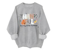 Thankful For My Little Turkeys felpa divertente Thankful Turkey Thanksgiving Teacher felpa unisex, Grigio, M