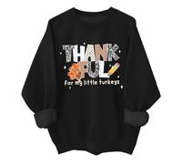Thankful For My Little Turkeys felpa divertente Thankful Turkey Thanksgiving Teacher felpa unisex, Nero , S